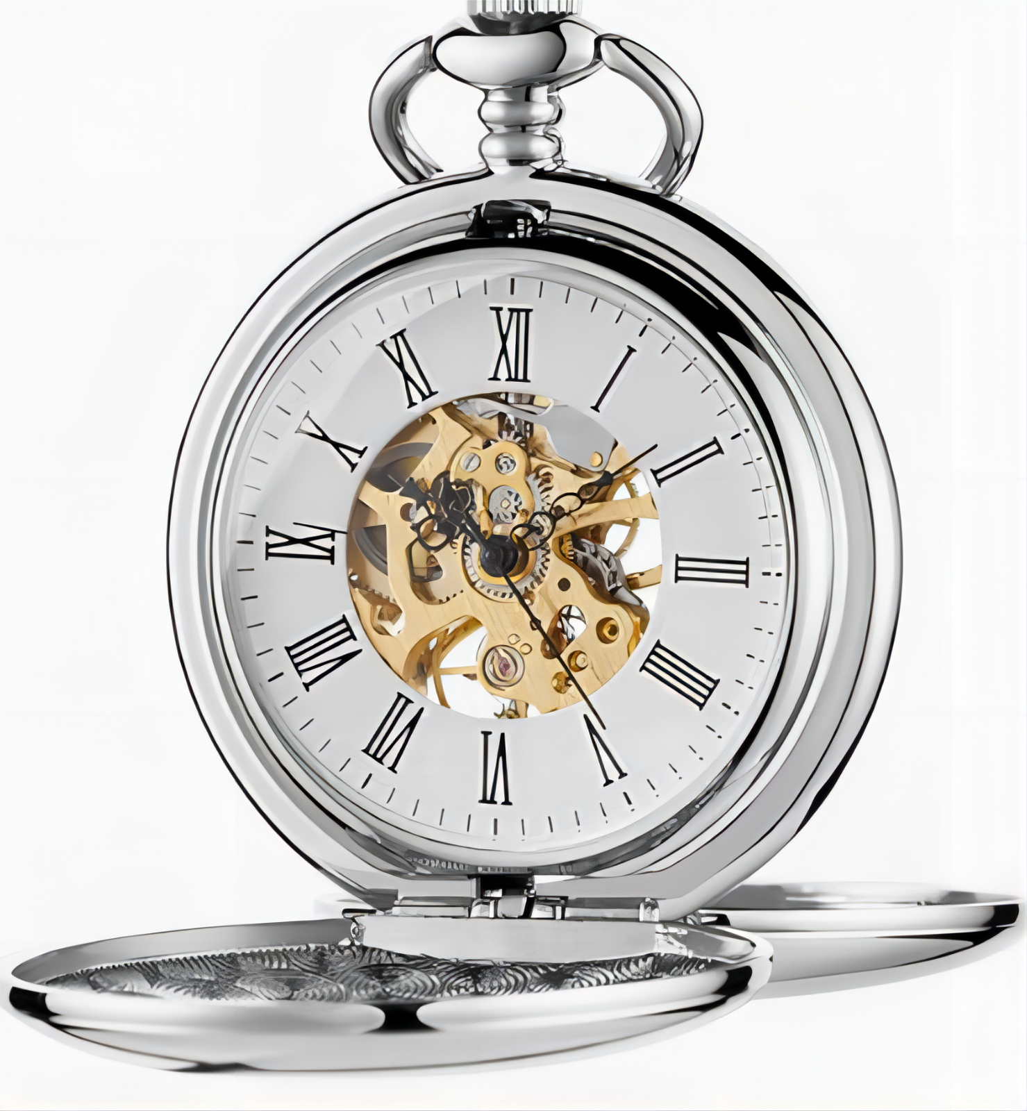 Tiong Silver Single or Double Opening Case Mechanical Pocket Watch, Pocket Watch