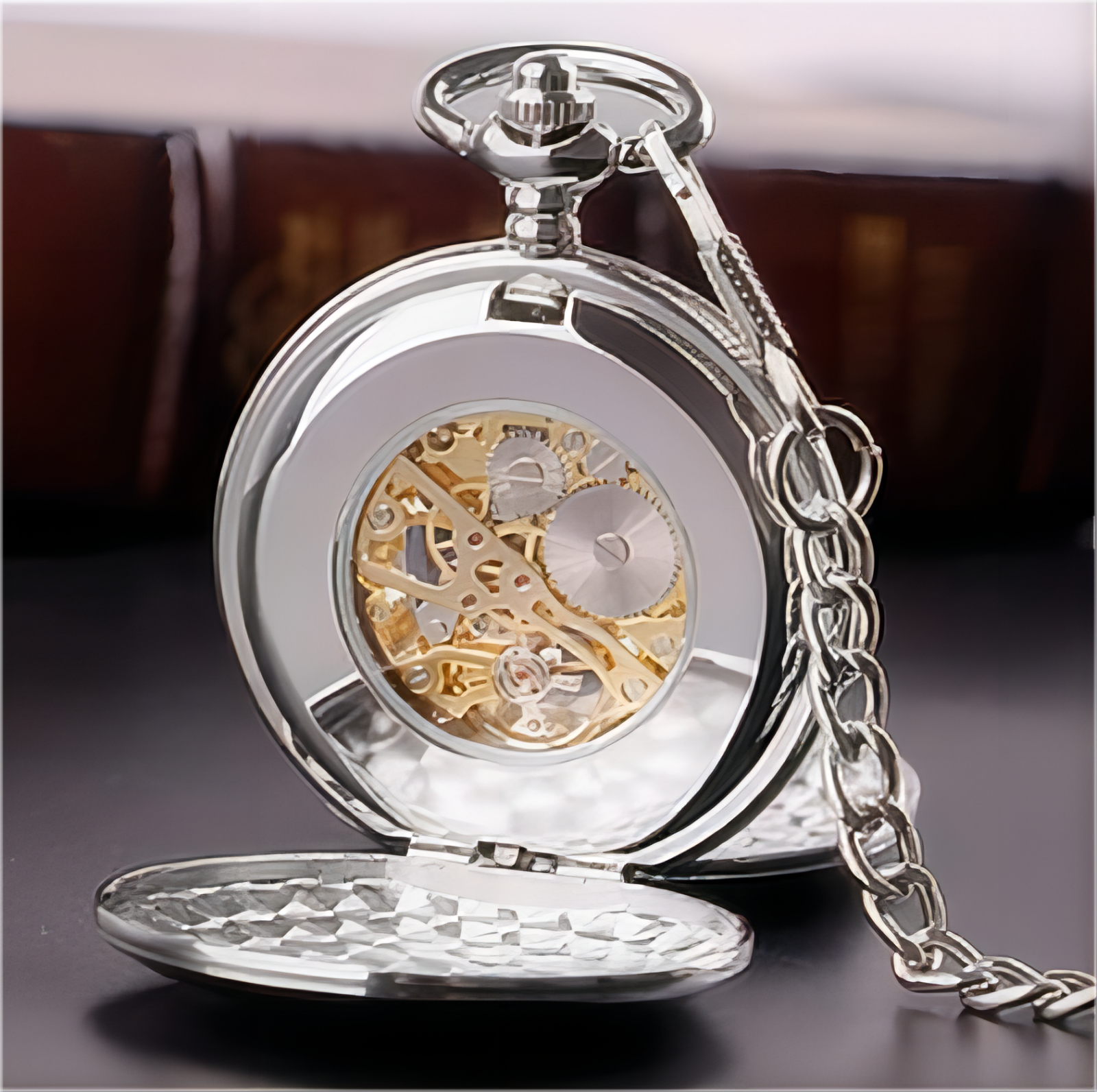 Tiong Silver Single or Double Opening Case Mechanical Pocket Watch, Pocket Watch