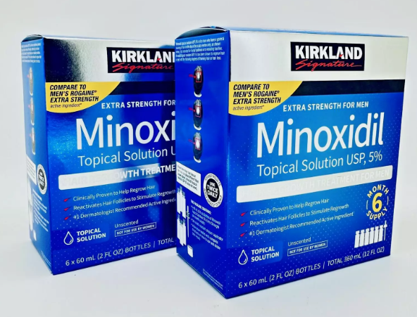 Kirkland Minoxidil 5% Extra Strength Men Hair Regrowth Solution 12 Month Supply