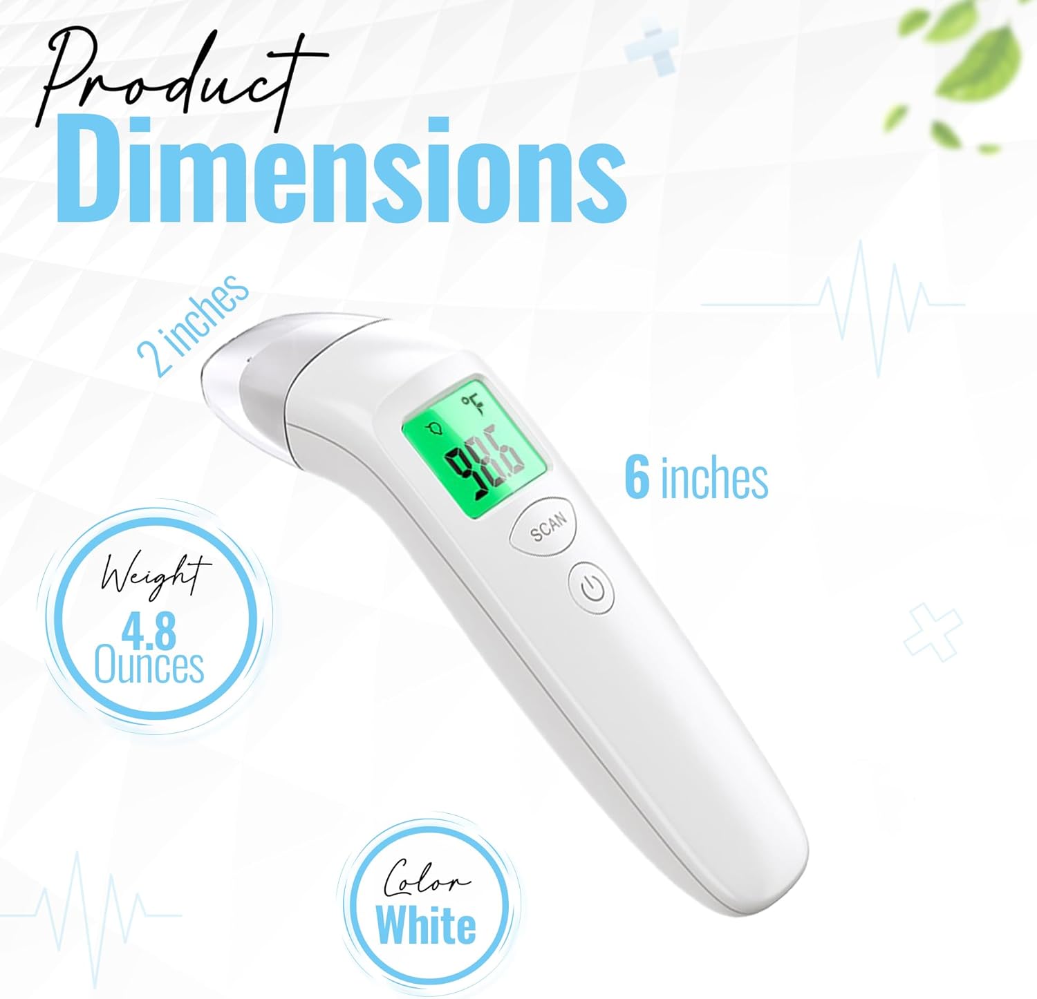 Digital Infrared Forehead Thermometer with Fever Alert - No Touch Adult & Baby Thermometer for Fever Colds & Flu - Non-Contact Body Temperature Gun with Memory Function for Infant Kid Newborn & Family