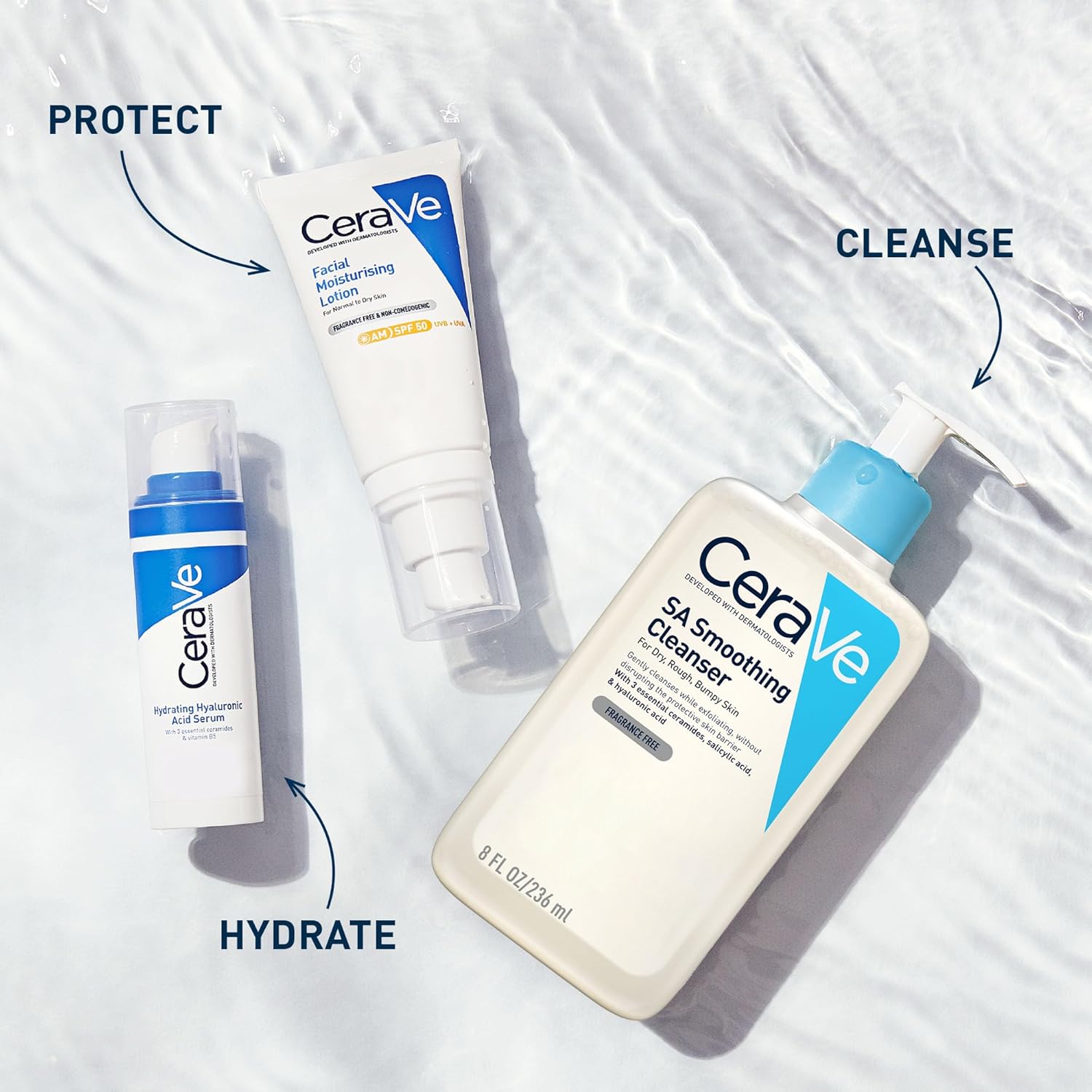 CeraVe SA Smoothing Cleanser with Salicylic Acid for Dry, Rough & Bumpy Skin 236ml