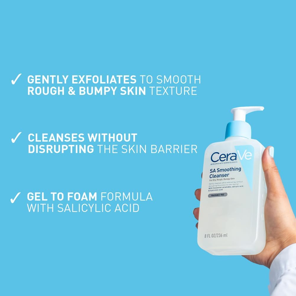 CeraVe SA Smoothing Cleanser with Salicylic Acid for Dry, Rough & Bumpy Skin 19OZ