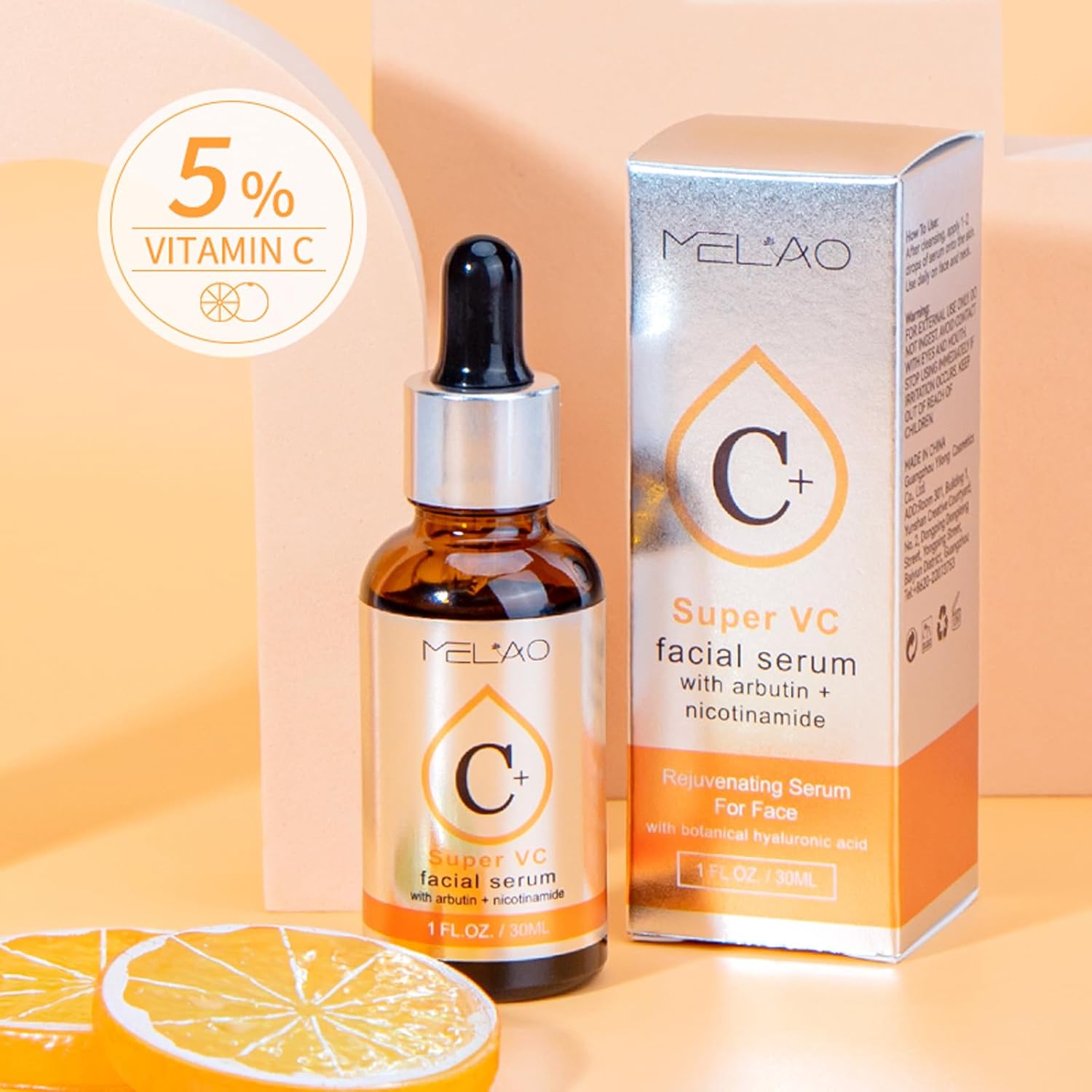 Vitamin C Arbutin Serum, Face Serum With Hyaluronic Acid,Arbutin,5% Vitamin C, Skin Care For Hydrate, Brightening, Dark Spot Remover For Face, Organic & Vegan Formula, Absorbs Easily