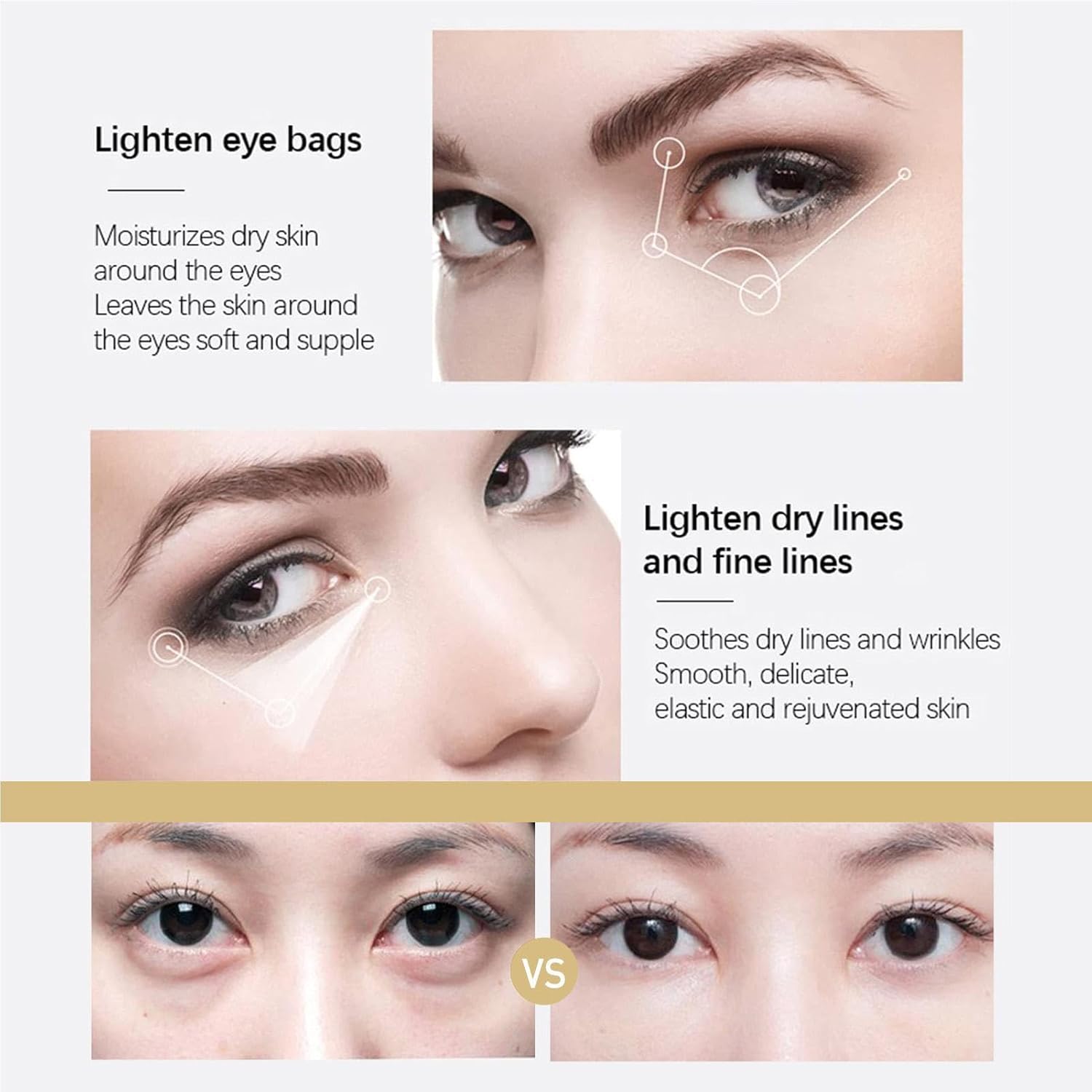 Firming Eye Cream, Instant Firming Eye Cream Against Bags | 1.05 oz Light Eye Essence Cream Firming for Removing Eye Bags, Dark Circles and Puffiness Odavom