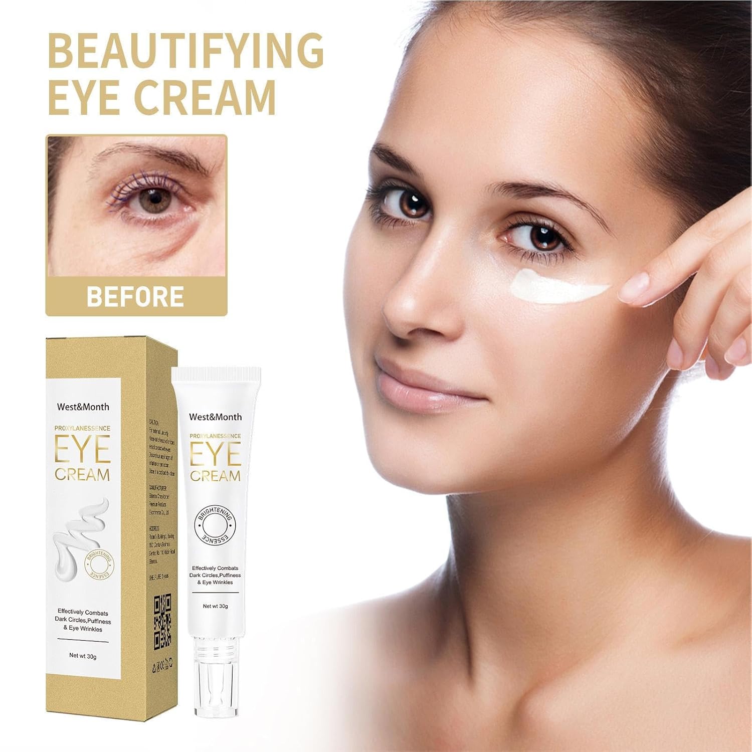 Firming Eye Cream, Instant Firming Eye Cream Against Bags | 1.05 oz Light Eye Essence Cream Firming for Removing Eye Bags, Dark Circles and Puffiness Odavom