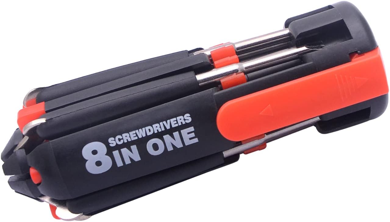 8 in 1 Multifunction Screwdriver Tool Set with LED Torch Flashlight for DIY Maintenance, Home, Kitchen, Nightwork Repair and More