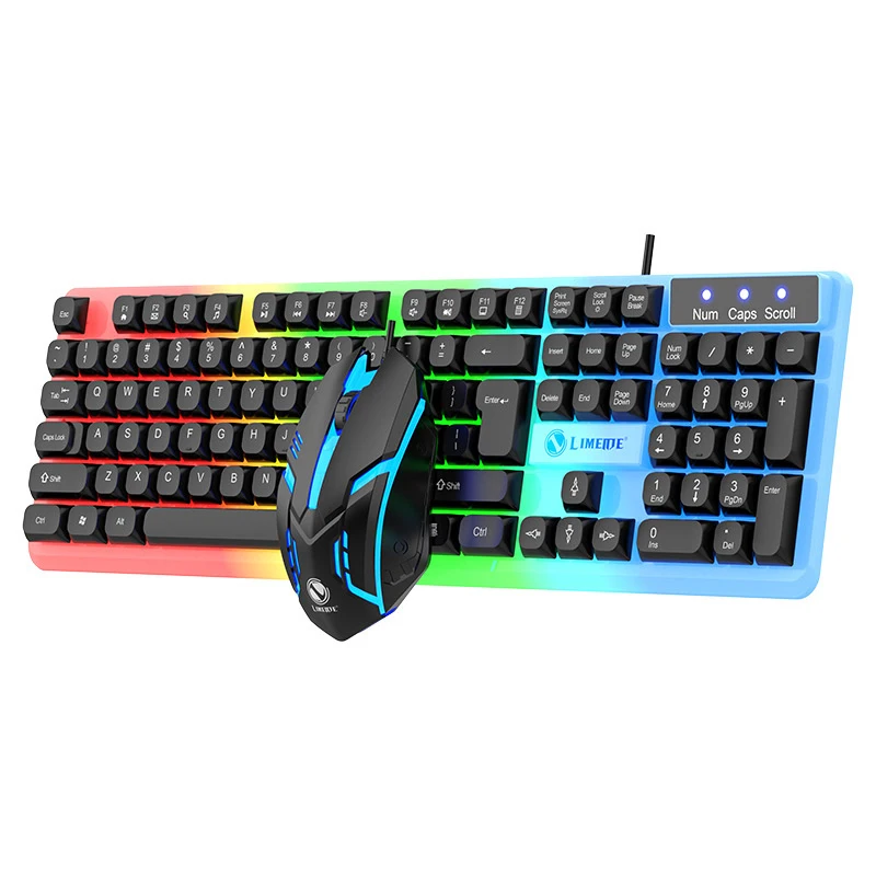 Mechanical Keyboard And Mouse Set Hot-Swappable Gaming Wired Keyboard RGB Light For Mac Windows Computer PC Gamers Laptop Office