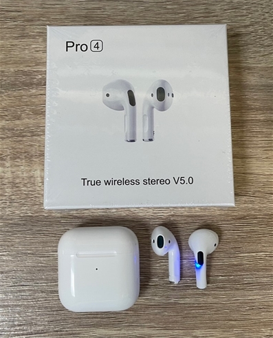Wireless Bluetooth Earphones TWS Model Pro4 in Charging Case (White)