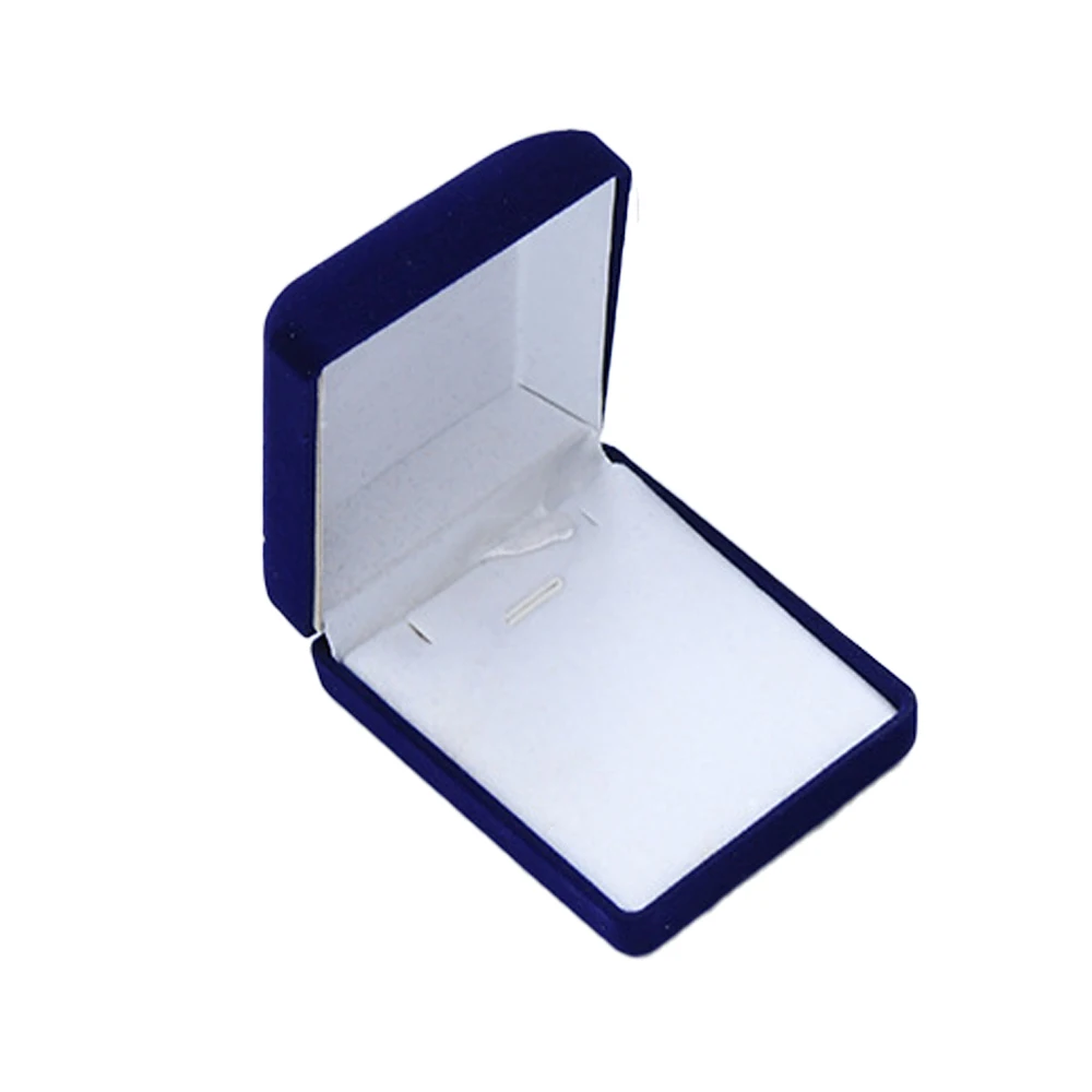 1pc Velvet Pendant Necklace Box Jewelry Gift Storage Display Case for Christmas Wedding Engagement Birthday Anniversary Package