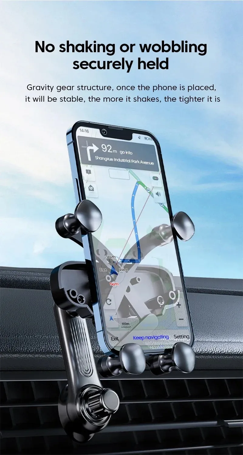 Telescopic Bracket Gravity Car Phone Holder Air Vent Easy Install 360° Rotatable Charging GPS For Mi All Mobile Phone Universal