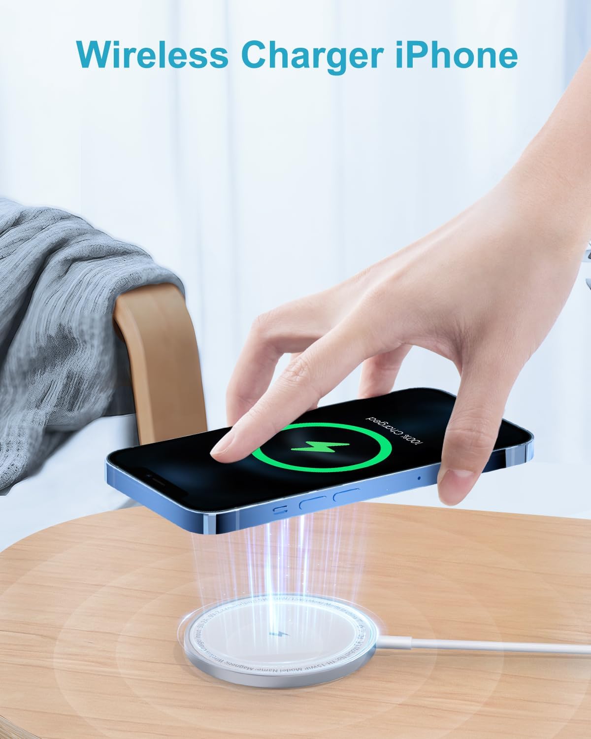 15W Wireless Charger iPhone Charging Pad, Mag-Safe Charger for Apple iPhone 15 Pro Max/15 Pro/15 Plus/15/14/14 Pro Max/13/12/AirPods Pro,Magnetic Wireless iPhone Charger Fast Charge iPhone Charger Pad