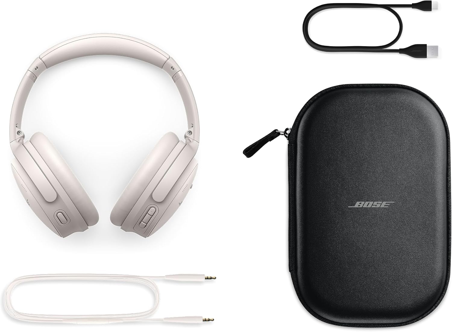 Bose QuietComfort Wireless Noise Cancelling Headphones, Bluetooth Over Ear Headphones with Up To 24 Hours of Battery Life, White Smoke