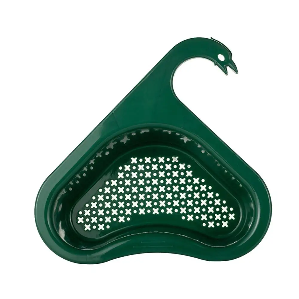 Kitchen Sink Drain Strainer Basket Leftover Garbage Filter  Swan Shape Hanging Vegetable Washing Drainer Triangular Storage Rack