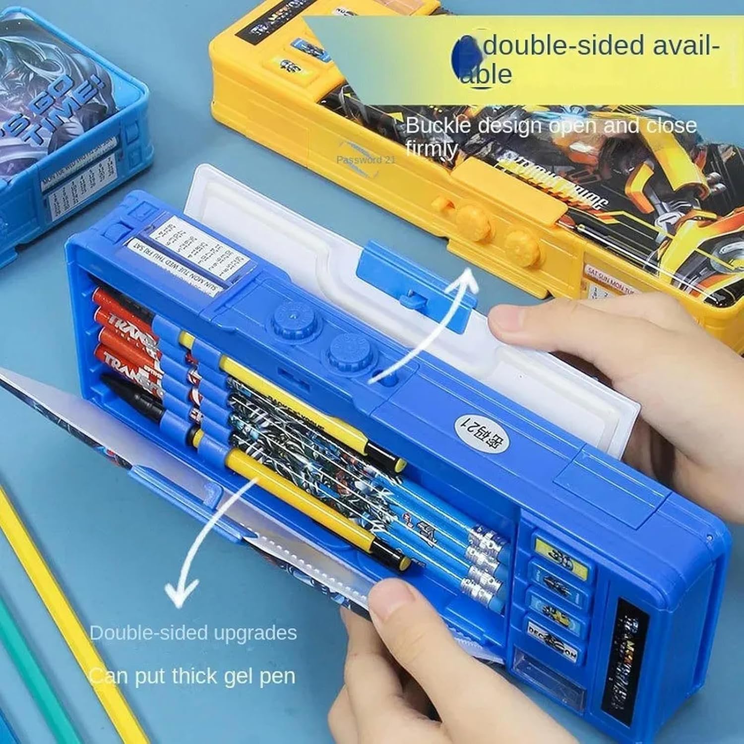 DEEYIN pencil cases Cartoon pattern pencil case multifunctional cute multi-layer pencil case primary school student gift
