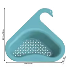Kitchen Sink Drain Strainer Basket Leftover Garbage Filter Swan Shape Hanging Vegetable Washing Drainer Triangular Storage Rack