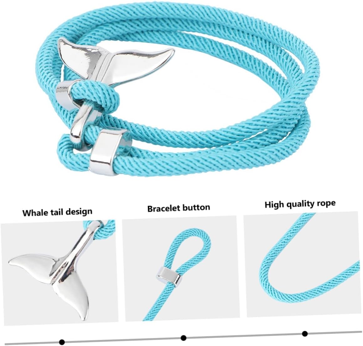 VALICLUD 3 Pcs Whale Tail Bracelet Couple Wrist Wraps Daily Wearing Accessory Line Bracelet Rope Cuff Bracelet Hand Ornament Bracelets Stylish Bracelet Silica Gel Jewelry Lovers Do Not Fade