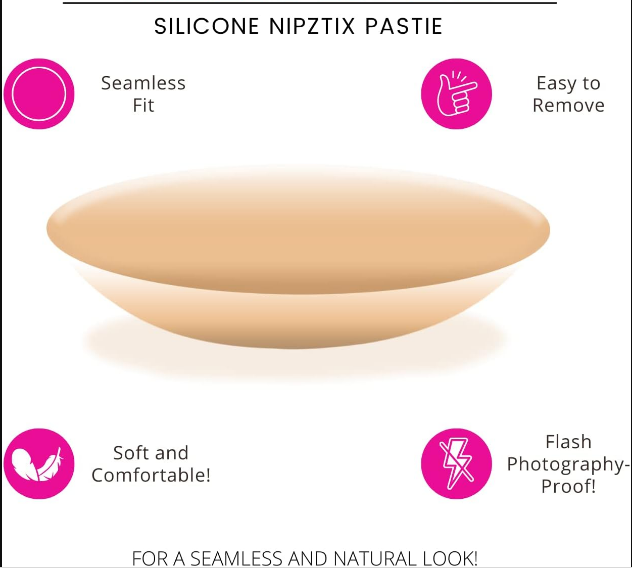 1 pair Reusable Silicone Nipple Covers - Invisible Seamless Pasties for Strapless or Backless Tops, Waterproof