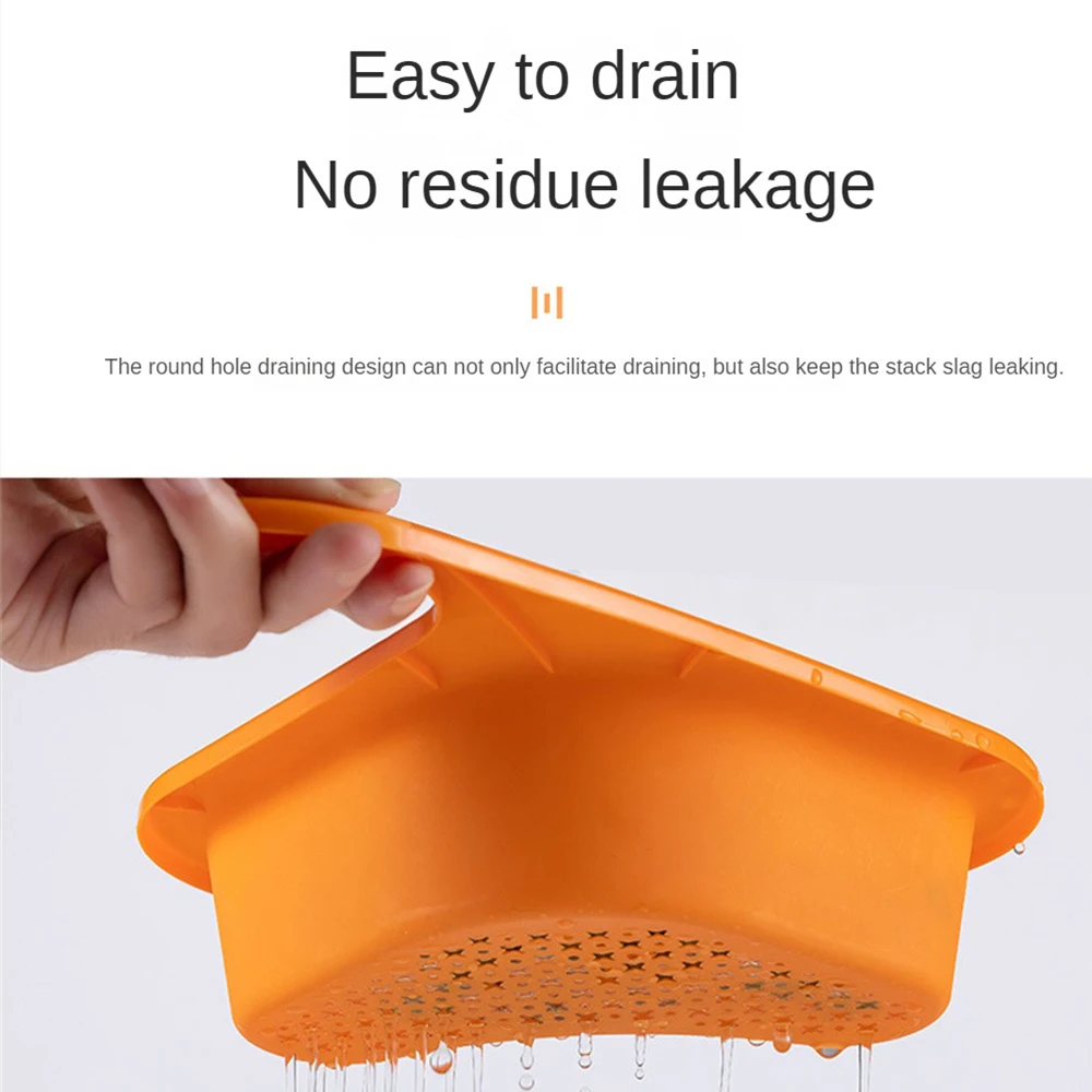 Kitchen Sink Drain Strainer Basket Leftover Garbage Filter  Swan Shape Hanging Vegetable Washing Drainer Triangular Storage Rack