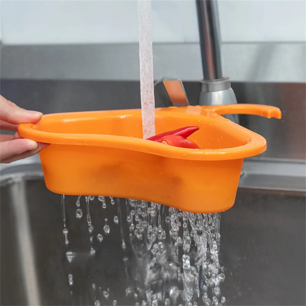 Kitchen Sink Drain Strainer Basket Leftover Garbage Filter  Swan Shape Hanging Vegetable Washing Drainer Triangular Storage Rack