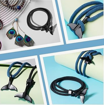 VALICLUD 2Pcs Whale Tail Bracelet Couple Wrist Wraps Daily Wearing Accessory Line Bracelet Rope Cuff Bracelet Hand Ornament Bracelets Stylish Bracelet Silica Gel Jewelry Lovers Do Not Fade