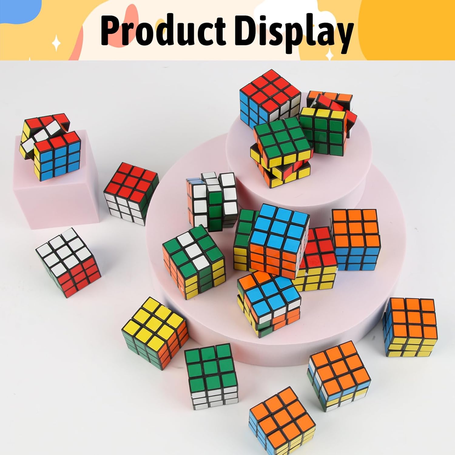18PCS Party Puzzles Mini Magic Cubes Set Portable 3x3cm Rubix Cubes Party Bags Fillers for Kids Adults and Elderly Educational Gift Party Favors Brain Teaser Puzzle Game for Boys Girls