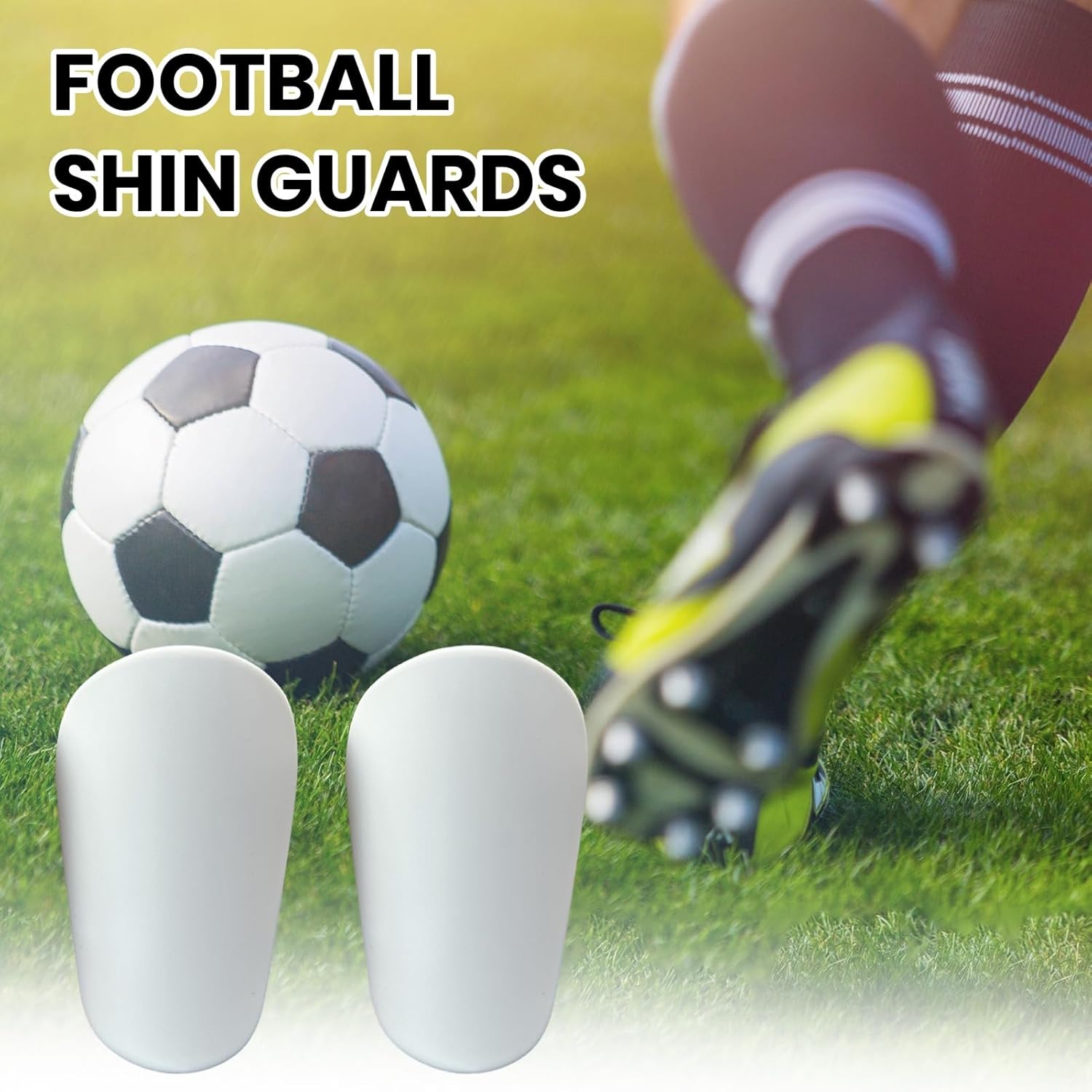 Luojuny 1 Pair Lightweight Mini Soccer Shin Guard Protective Equipment Comfortable Flexible Football Shin Guards for Men Women Kids Boys Girls Football Shin Pads for Boys and Girls