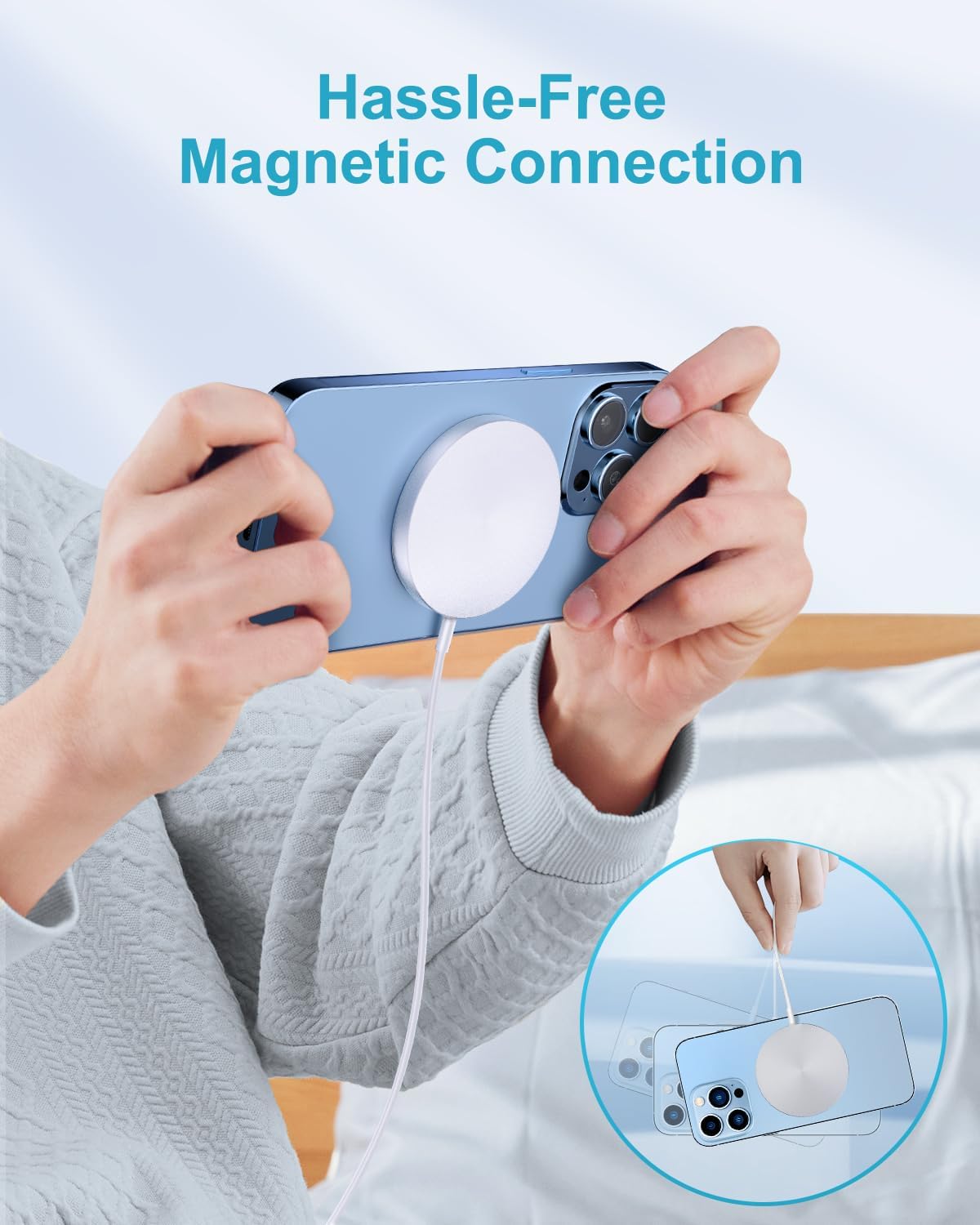 15W Wireless Charger iPhone Charging Pad, Mag-Safe Charger for Apple iPhone 15 Pro Max/15 Pro/15 Plus/15/14/14 Pro Max/13/12/AirPods Pro,Magnetic Wireless iPhone Charger Fast Charge iPhone Charger Pad