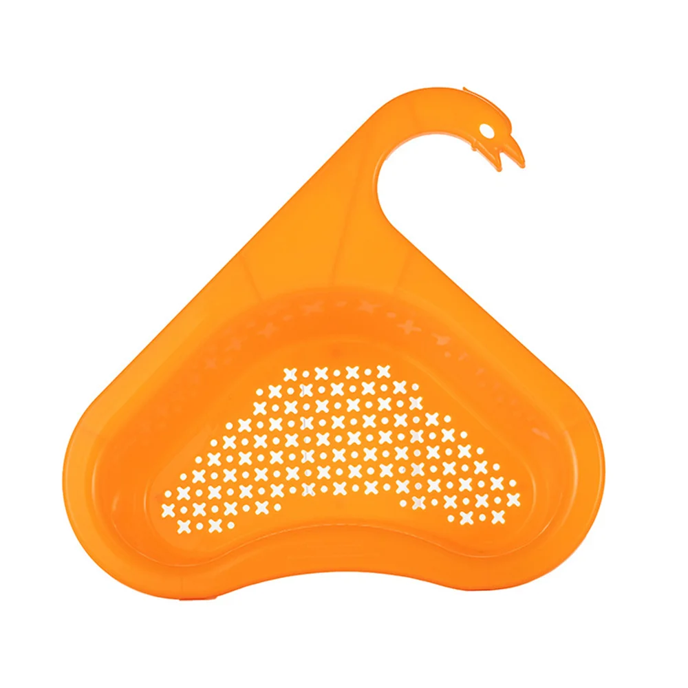 Kitchen Sink Drain Strainer Basket Leftover Garbage Filter  Swan Shape Hanging Vegetable Washing Drainer Triangular Storage Rack