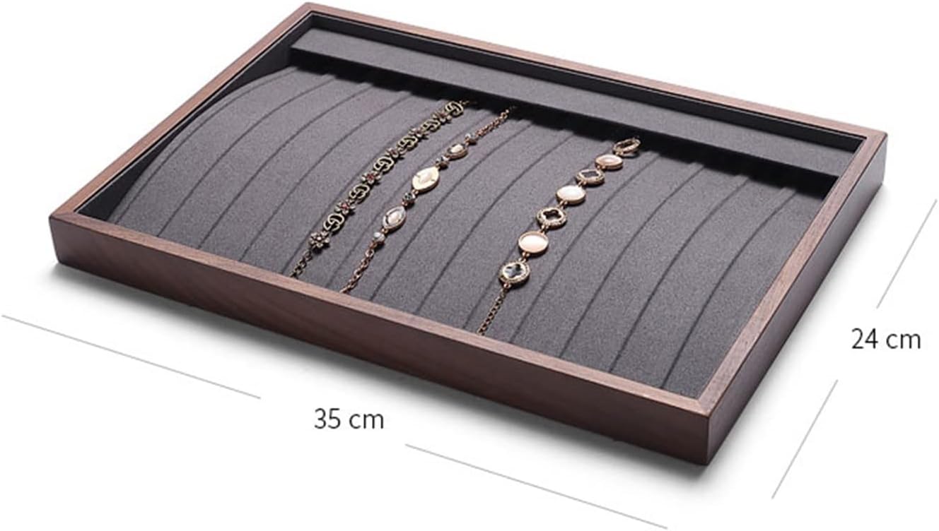 Jewelry Display Stand Earring Organizer Tray Stackable Velvet Jewelry Trays Organizer, Jewelry Storage Display Trays for Drawer, Earring Necklace Bracelet Ring Organizer, 24 Grids Jewelry Holder ( Col