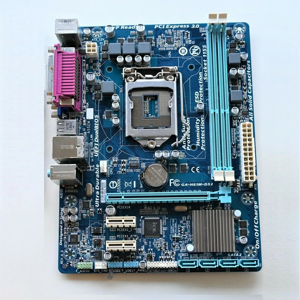 GA-H61M-DS2 For Gigabyte UEFI H61M-DS2 H61 Socket LGA 1155 DDR3 16G REV 2.2 Desktop Motherboard High Quality Fast Ship