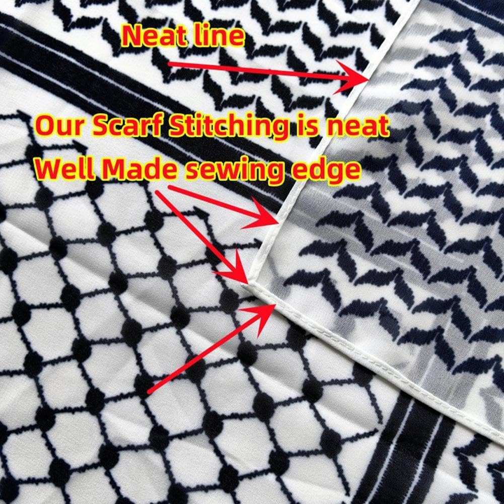 Kaikso-In Muslim Women's Chiffon Hijab Shawl Printed Palestine Scarf Arab Keffiyeh Long Prayer Hijab 70x180cm