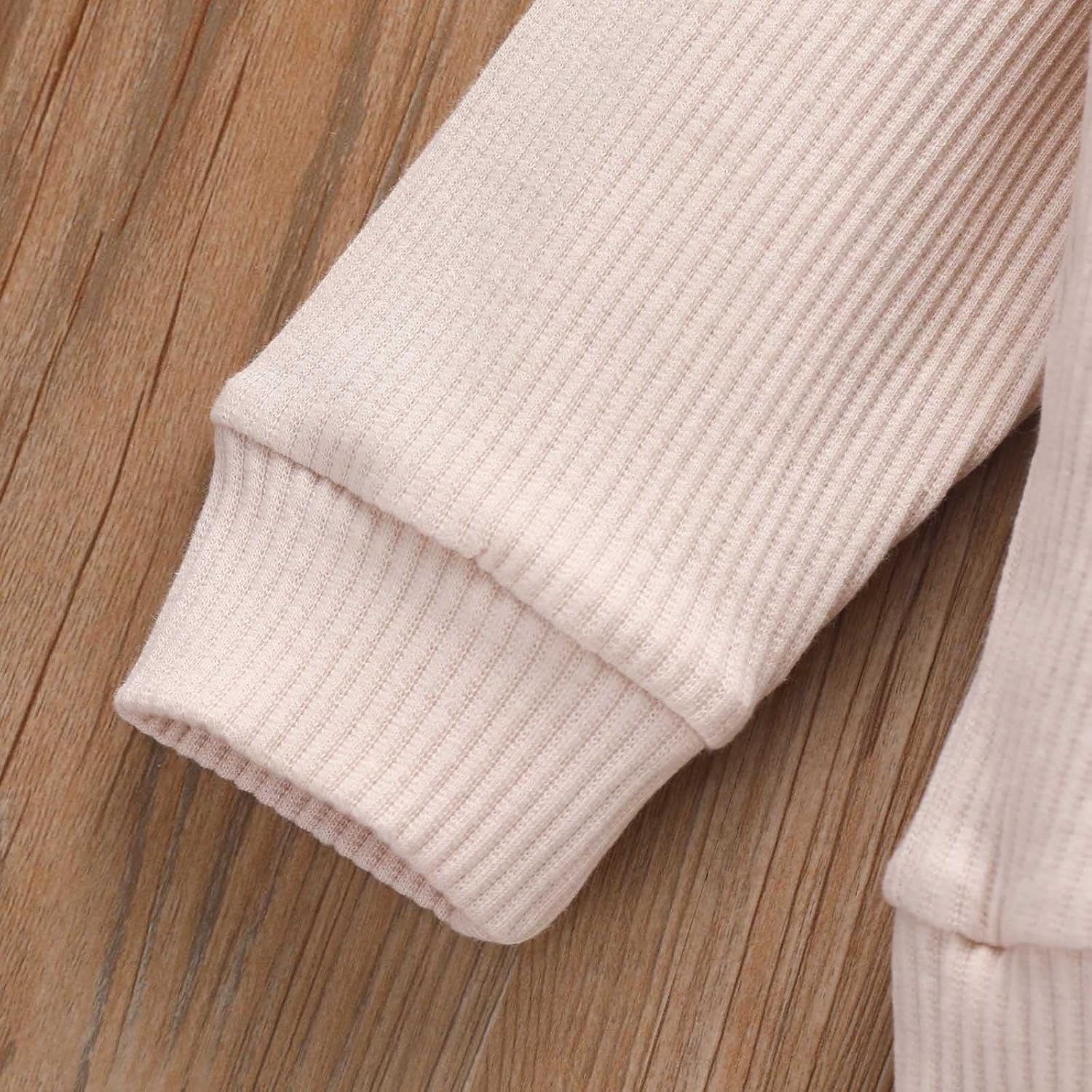 MaNMaNing Baby Boys Clothes Set Newborn Infant Baby Girls Boys Winter Ribbed Long Sleeve Bear Prints Shirt Tops Trousers 2Pcs Outfits Clothes Set Baby Girl Clothes