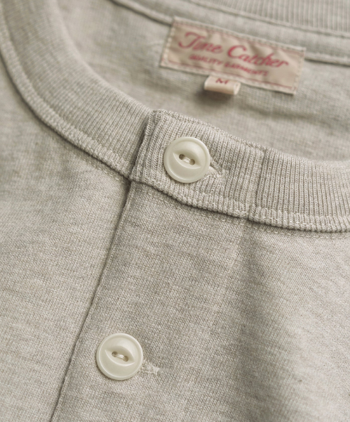 1930s Loopwheel Cotton Henley Shirt