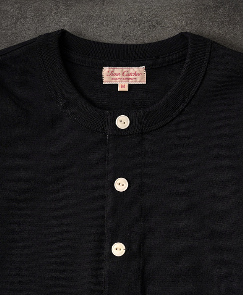 1930s Loopwheel Cotton Henley Shirt