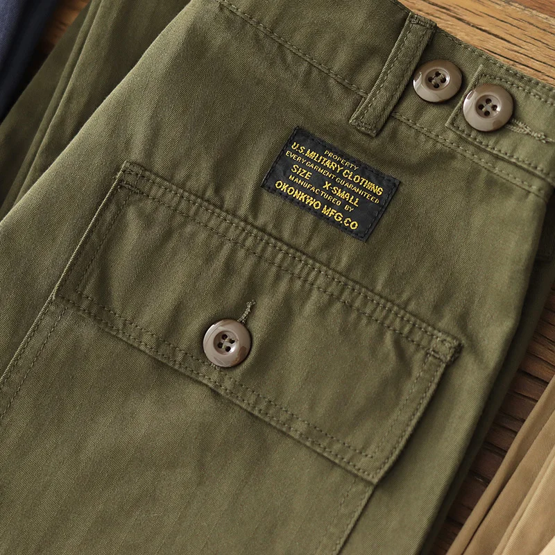Spring and Autumn New American Retro Tooling Pants Men's Fashion Army Green OG107 Military Pants Loose Casual Straight Overalls