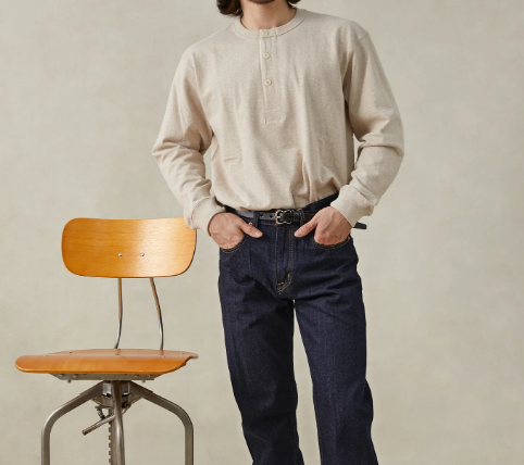 1930s Loopwheel Cotton Henley Shirt