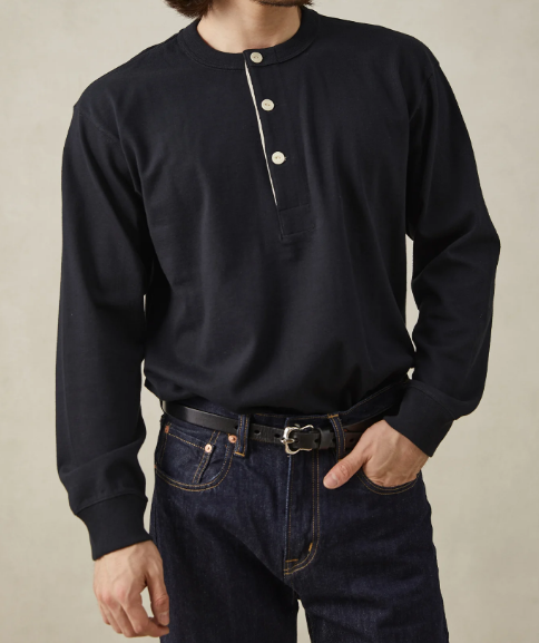 1930s Loopwheel Cotton Henley Shirt