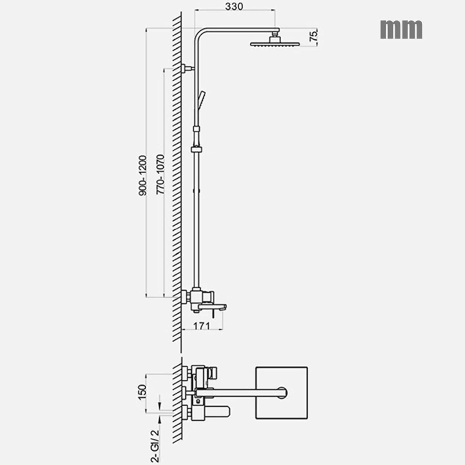 CZKVKTER Golden Bathroom Shower Faucet Set Gold Rainfall Shower Mixer Crane Wall Mounted with Hand Shower Bath Rain Column Tap,Shower Faucet a/Shower Faucet a