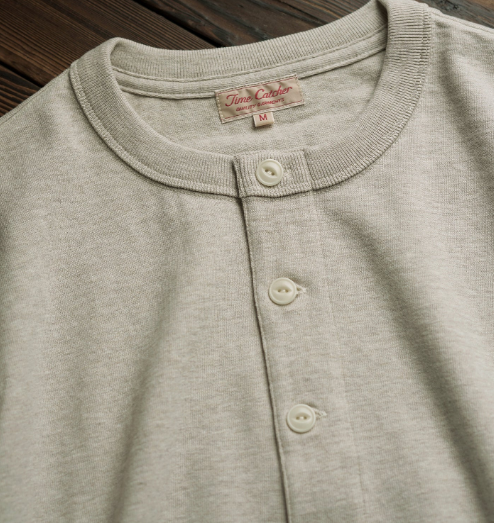 1930s Loopwheel Cotton Henley Shirt