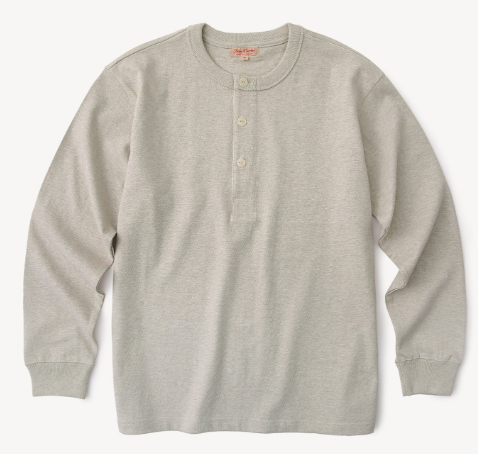 1930s Loopwheel Cotton Henley Shirt