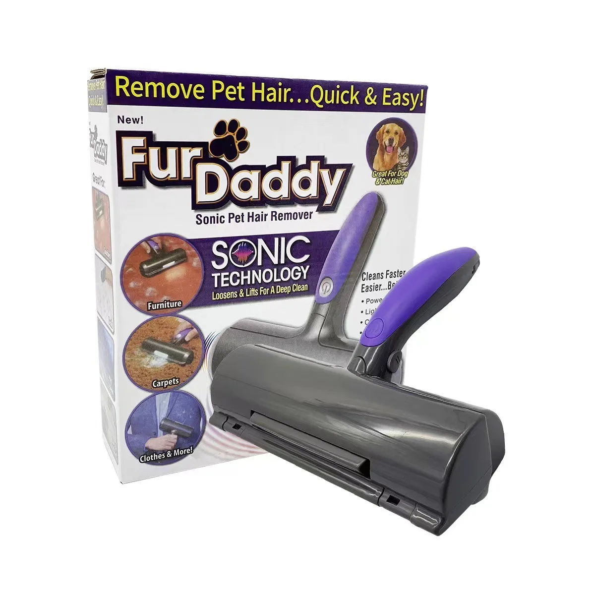 Cross border pet roller hair remover with light, hair removal brush, hair sticking device, hair floating hair cleaner,
