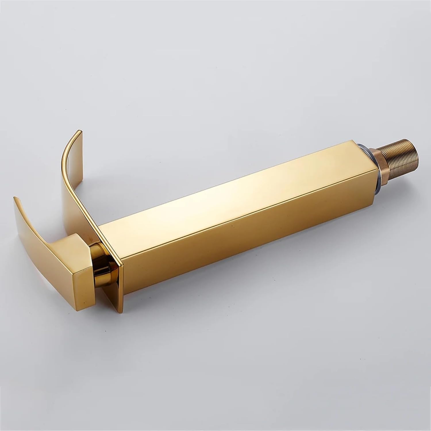 Basin Faucets Gold Brass Faucet Square Bathroom Sink Faucet Single Handle Deck Mounted Toilet Hot and Cold Mixer Water Tap