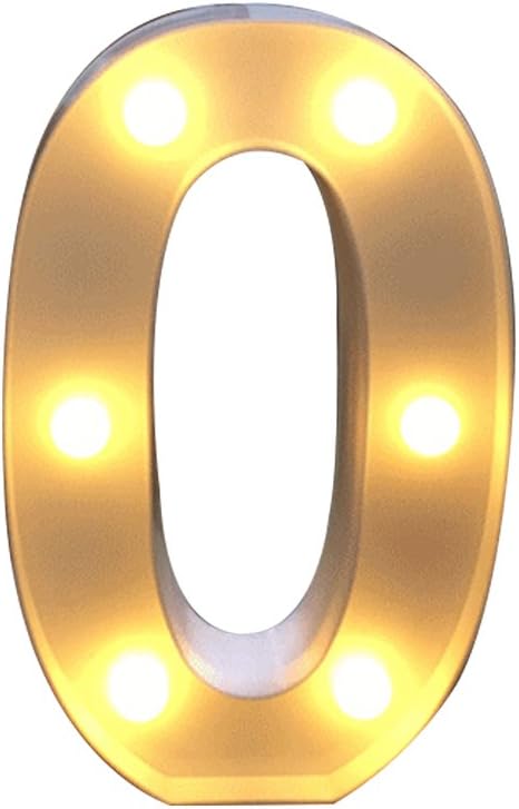 Guijiyi Number Light Sign Marquee Number Light Up Marquee 0-9 Digits Lights Sign for Night Light Standing for Home Party Bar Wedding Festival Birthday Decorations Xmas Gifts Decoration (0)