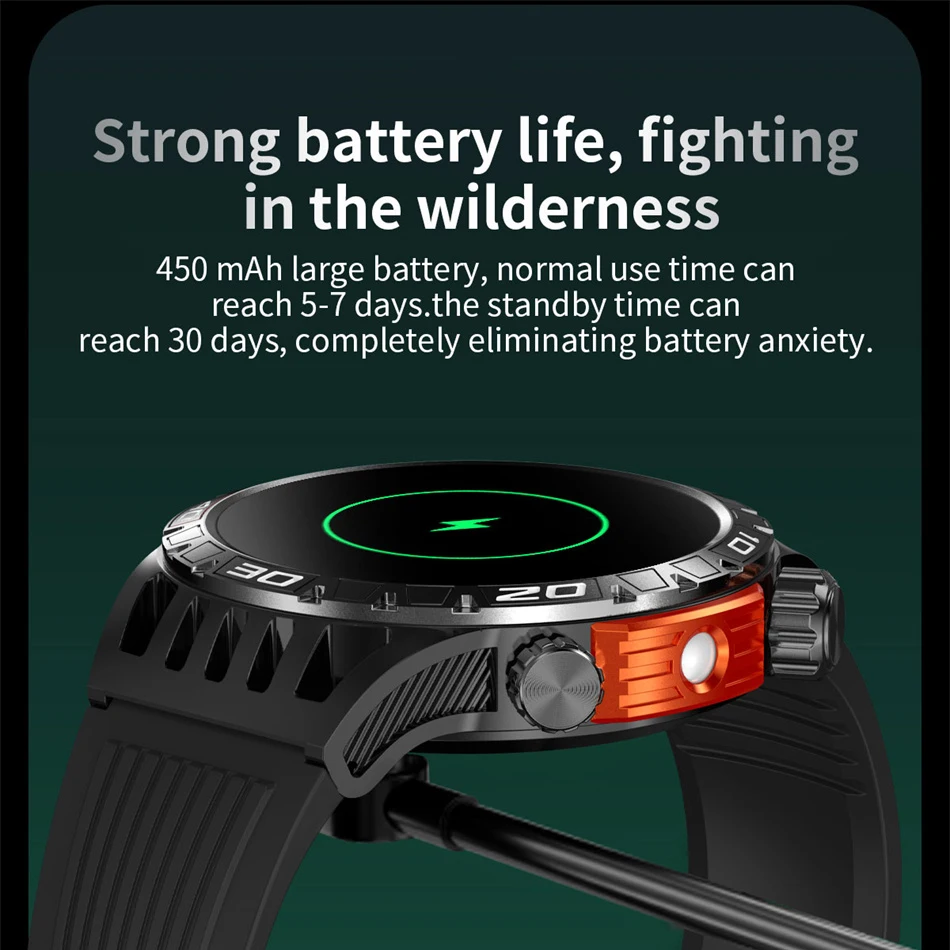 Smart Watch Men With LED Lighting Compass Sports Fitness Tracker Watch IP68 Waterproof Bluetooth Talk SmartWatch For Android IOS
