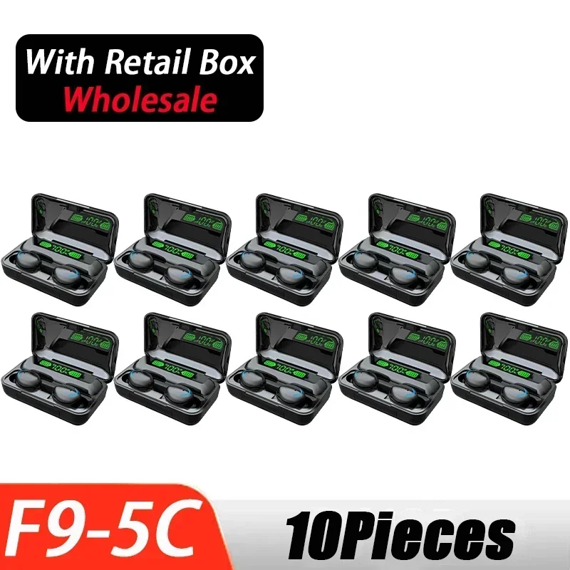 F9-5C Headphones Bluetooth Earphones Smart Earbuds Wireless Headset Wholesale Women Sport Men Display HiFi Microphones PK M25