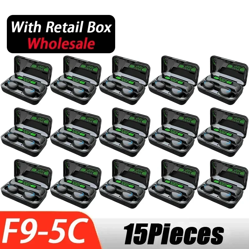 F9-5C Headphones Bluetooth Earphones Smart Earbuds Wireless Headset Wholesale Women Sport Men Display HiFi Microphones PK M25