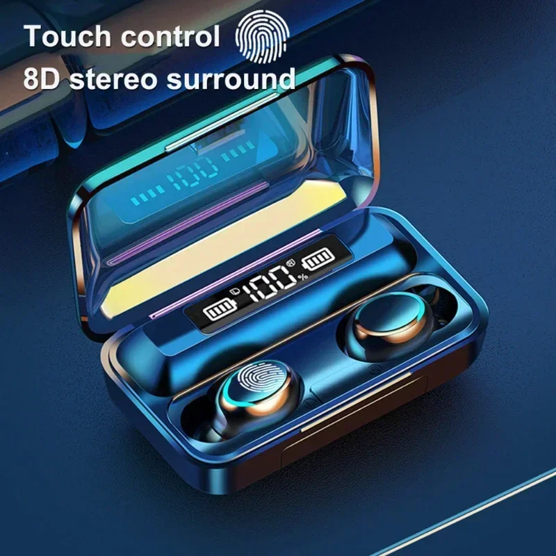 F9-5C Headphones Bluetooth Earphones Smart Earbuds Wireless Headset Wholesale Women Sport Men Display HiFi Microphones PK M25