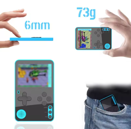 Fockety Handheld Game Console, 2.4inch Screen 500mAh Rechargeable Battery Portable Game Console, Multiple Games, Retro Mini Game Console Machine, Retro Video Game Console Present for Kids Adults(2#)
