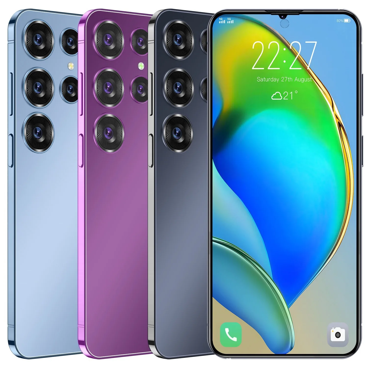 High Configuration smart phone S24 Ultra 5G Upgrade 22GB+2TB Large Memory Smart Phone 5 Cameras Unclocked Android  Cellphones