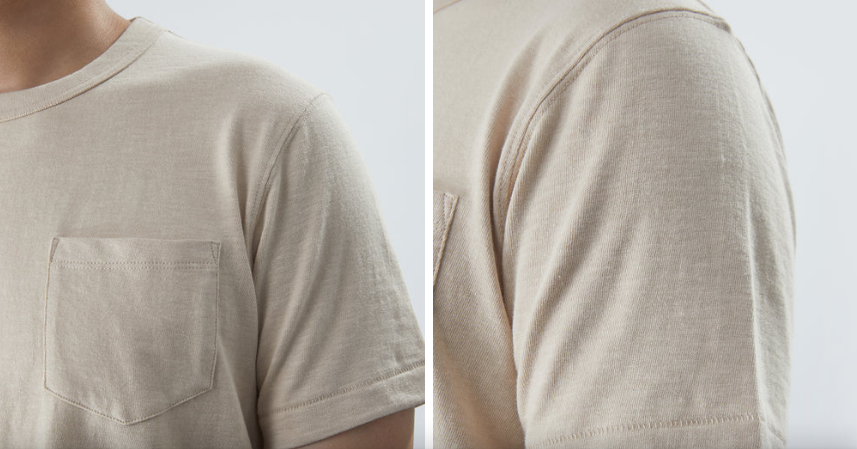 7.4 oz Slub Cotton Loopwheel Tubular Pocket T-Shirt